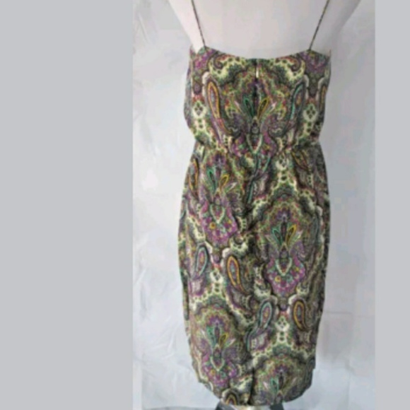 J. Crew Silk Paisley Spaghetti Strap Dress – Purple Multi – Size 10 - Picture 5 of 6